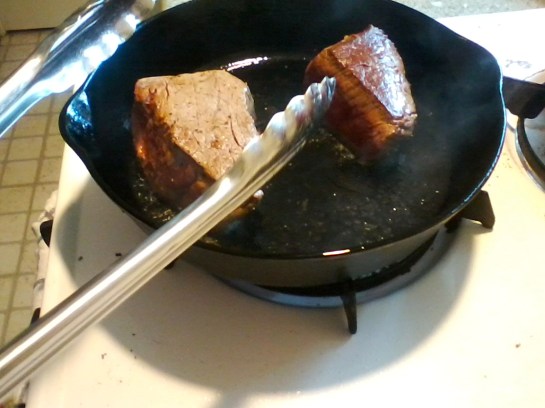 Sear the meat first.